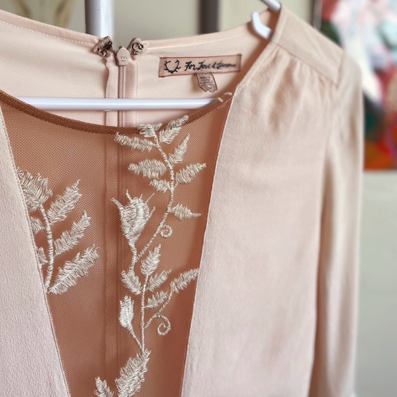 For Love And Lemons Whimsical Pink Blush Embroidered Sheer Romper - Picture 8 of 11